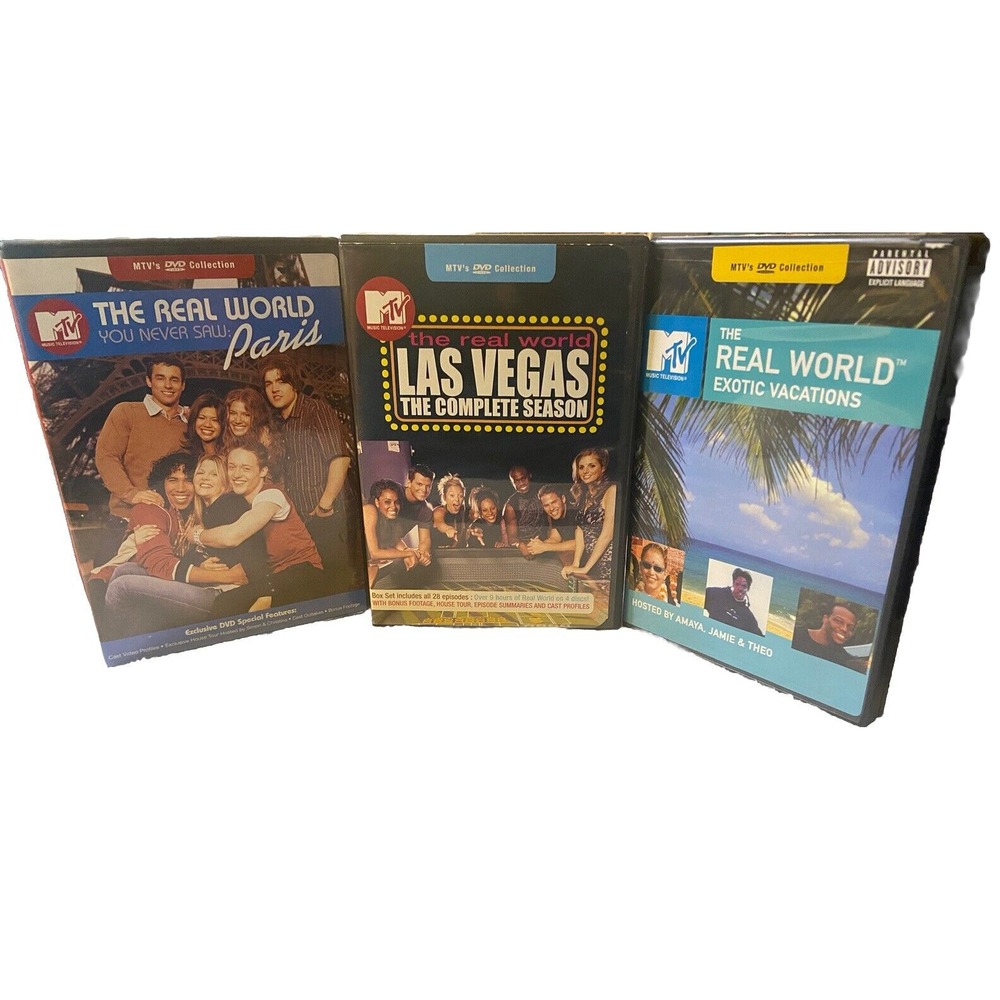 The Real World You Never Saw Paris Exotic Vacations & Las Vegas Dvd MTV Lot Of 3